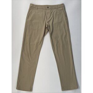 Lululemon Commission Pants Mens 34x31 Khaki Golf Slim Performance Relax Stretch